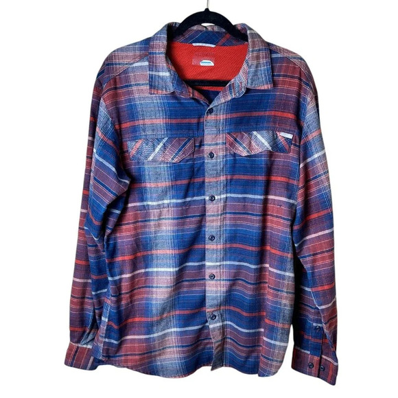 COLUMBIA Plaid Flannel Button Up Shirt Button Down Size Large - Picture 1 of 9
